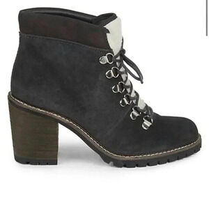 Dolce Vita Post Faux Shearling-Trim Suede Booties Size 8.5